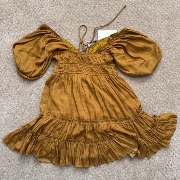 BOHME (NWT) Mustard Seed Women’s Dijon Jill Polyester/Rayon Mini Dress-SMALL - Picture 8 of 8